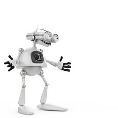 vintage robot in a white background