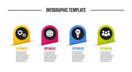 Design of colorful company infographic with icons. Vector