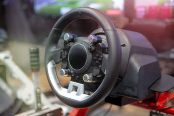 Steering wheel for driving game simulator, E-sport technology game entertainment