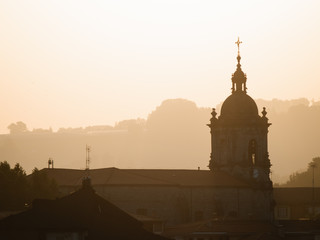 Ancient baroque church bell tower