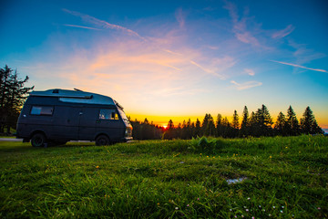 Van in Sunset