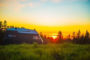 Van in Sunset