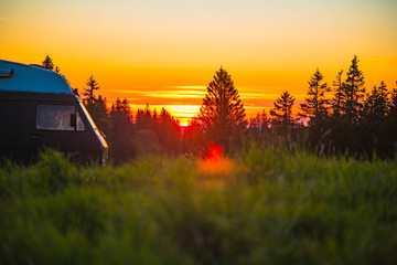 Van in Sunset