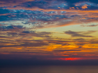 Fototapeta na wymiar Dramatic Sunset in Pattaya, Thailand