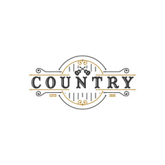 Country Music Bar typography logo design