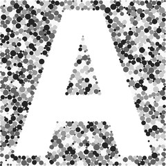A letter color distributed circles dots illustration