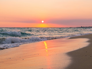 Magical sunset in Ugento, Italy