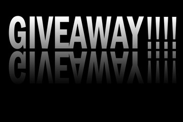 GIVEAWAY !!!! Text isolated on black background.