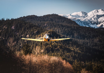 Low wing airplane taking off