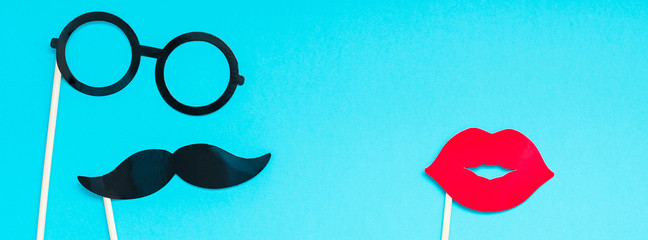 Paper moustaches for men fathers dad concept