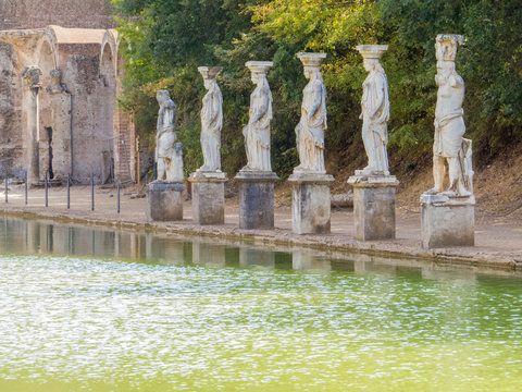 View of the "Canopus" in the Hadrian's Villa (Italian: Villa Adriana). In Tivoli, Italy