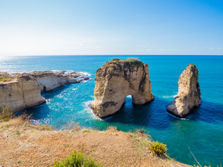 Fototapeta premium Raouche, Pigeons' Rock. In Beirut, Lebanon