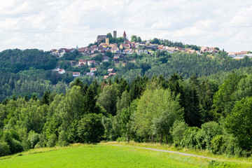 Fototapeta premium Panorama of Leuchtenberg with castle in Bavaria Germany