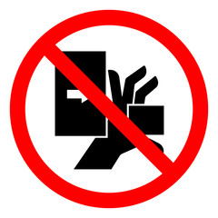 Injury Hazard Hand Crush Force From Left Symbol Sign, Vector Illustration, Isolate On White Background Label .EPS10