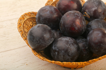 Ripe fresh plums
