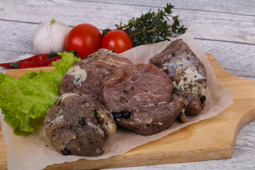 Marinated pork meat ready for coocking