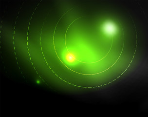 Dark space with neon color glowing lights abstract background