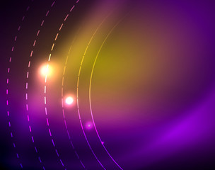 Neon circles abstract background