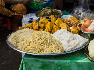 Traditional Burmese Food in Yangon, Myanmar