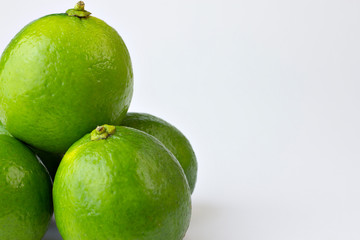 Lemons on the white background