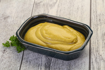 Mustard sauce in the bowl