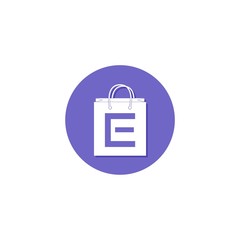 Shopping Bag Online Template Logo Design, Letter E logo