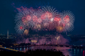 Independence Day Fireworks over the National Mall in Washington, DC