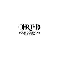 RF Fitness Logo Design Vector