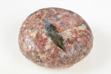 Tasty head pork meat over white background
