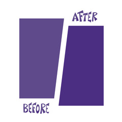 Before and after template. Vector illustration.