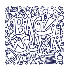 Back to school text for banner. Vector illustration.