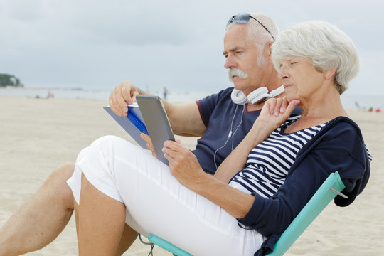 a senior couple on vacation
