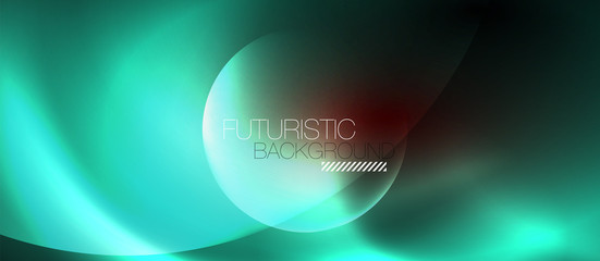 Shiny neon circles abstract background