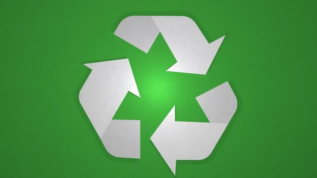 Spinning Recycle Sign / Symbol. Seamless Loop. Ideal For Your Recycle Themed Projects. High-Quality Animation, 4K,60fps