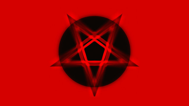 The Pentagram symbol, composed of five, straight lines to form a star. 3D illustration