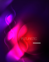Shiny metallic neon waves vector design