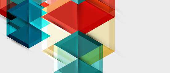 Bright color hexagon geometrical composition background, business presentation template