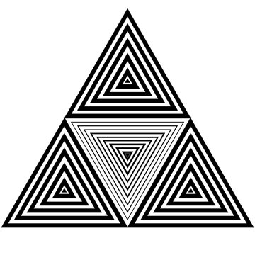 The black and white abstract multiple triangle.