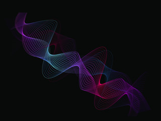Fototapeta premium EPS 10 vector. Curved lines and waves. Futuristic concept.
