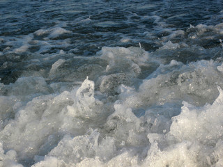 Waves splashing at the beach