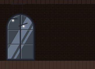 Dark interior industrial loft background flat design. © Irina