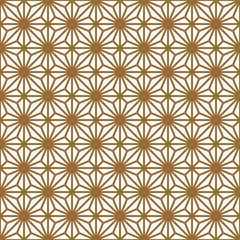 Seamless geometric pattern in golden and white.Japanese style Kumiko.