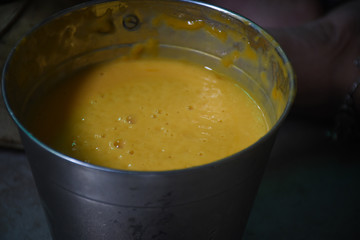mango shake in a bowl
