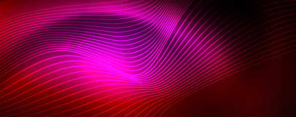 Shiny neon lines techno magic futuristic background, magic energy space light concept, abstract background wallpaper design