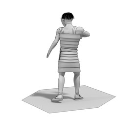 3d render, warrior character, illustration