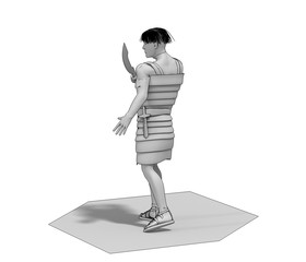 3d render, warrior character, illustration