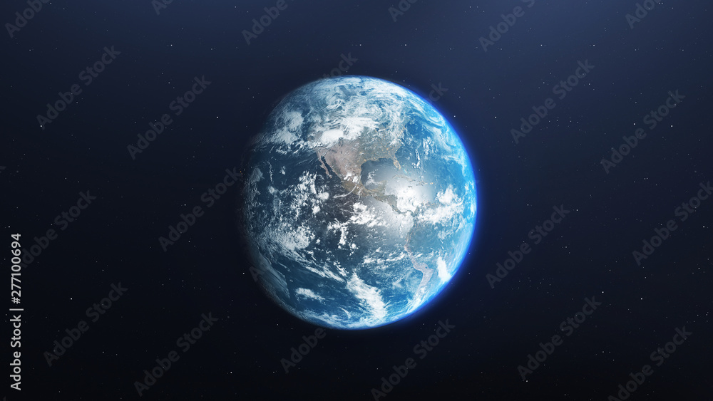 Poster earth from space , 3d render of planet earth, elements of this image provided by nasa