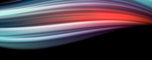 Abstract wave lines fluid rainbow style color stripes on black background. Artistic illustration for presentation, app wallpaper, banner or poster