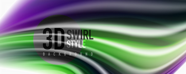 Color flowing waves, liquid conceptual abstract background