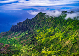 mountain valley and ocean